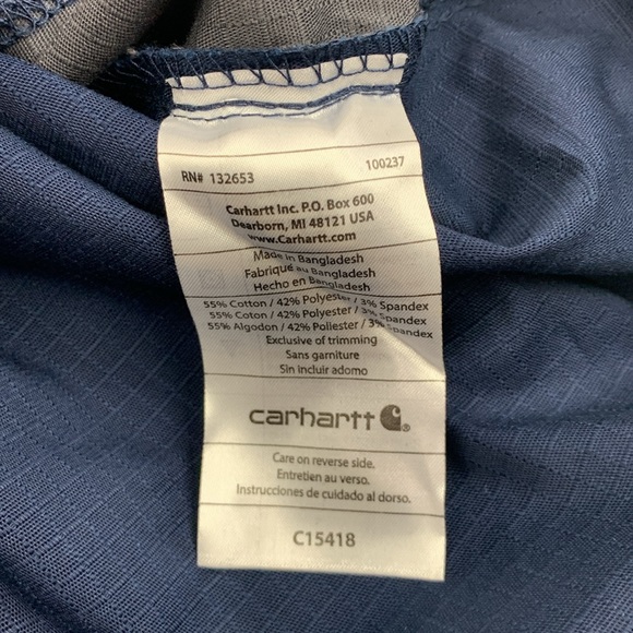 Carhartt Mens Ripstop Scrub Top Rugged Flex Size 3X Navy Blue pocket NEW NWT - Picture 11 of 12
